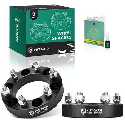 2 Pcs 1.25 inches Black 6x5.5 to 6x5.5 inches Wheel Spacers M12x1.5 108mm for 2006 Isuzu i-280