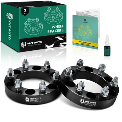 2 Pcs 1.25 inches Black 6x5.5 to 6x5.5 inches Wheel Spacers M12x1.5 108mm