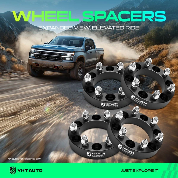 4 Pcs 1.25 inches Black 6x5.5 to 6x5.5 inches Wheel Spacers M12x1.5 108mm for 1984-2002 Isuzu Trooper