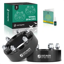 2 Pcs 2 inches Black 6x5.5 to 6x5.5 inches Wheel Spacers M12x1.5 108mm