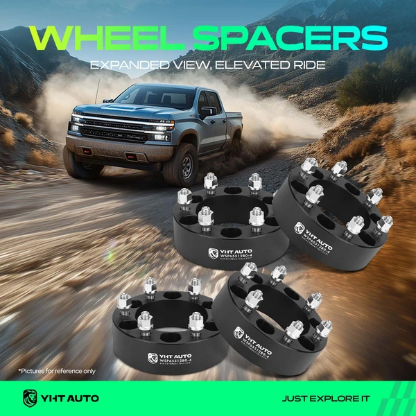 4 Pcs 2 inches Black 6x5.5 to 6x5.5 inches Wheel Spacers M12x1.5 108mm for Toyota Tacoma