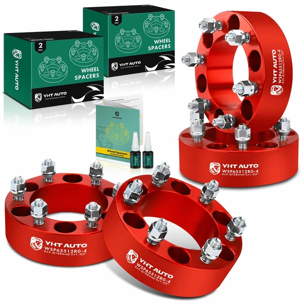 4 Pcs 2 inches Red 6x5.5 to 6x5.5 inches Wheel Spacers M12x1.5 108mm for Toyota Tacoma