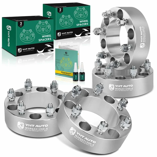 4 Pcs 2 inches Silver 6x5.5 to 6x5.5 inches Wheel Spacers M12x1.5 108mm for 1994-2002 Honda Passport