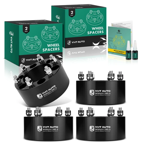 4 Pcs 3 inches Black 6x5.5 to 6x5.5 inches Wheel Spacers M12x1.5 108mm for Toyota Tacoma 4Runner