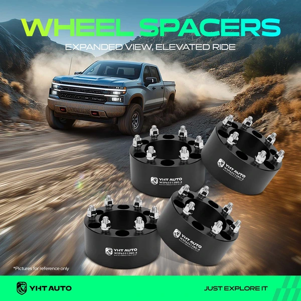 4 Pcs 3 inches Black 6x5.5 to 6x5.5 inches Wheel Spacers M12x1.5 108mm for Toyota Tacoma 4Runner