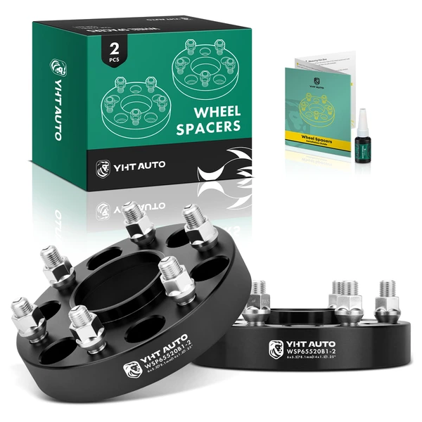 2 Pcs 1.25 inches Black 6x5.5 to 6x5.5 inches Wheel Spacers M14x1.5 78.1mm for Chevy Cadillac