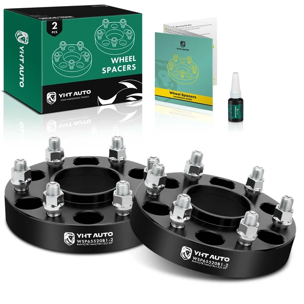 2 Pcs 1.25 inches Black 6x5.5 to 6x5.5 inches Wheel Spacers M14x1.5 78.1mm for 2015-2021 Chevrolet Suburban