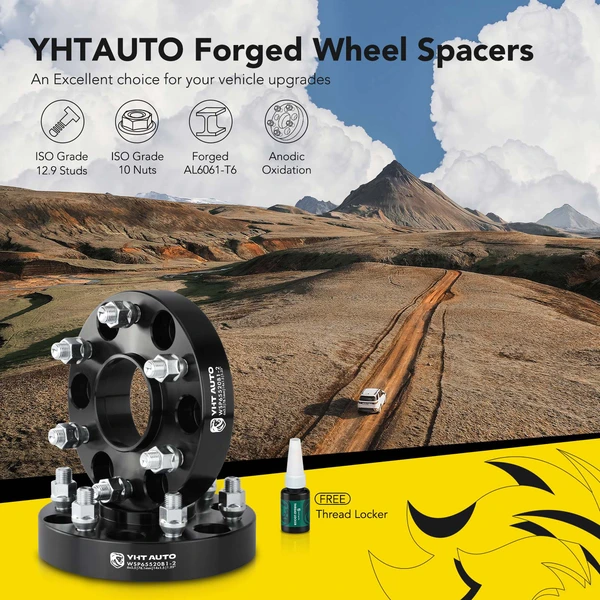 2 Pcs 1.25 inches Black 6x5.5 to 6x5.5 inches Wheel Spacers M14x1.5 78.1mm for 2015-2021 Chevrolet Suburban