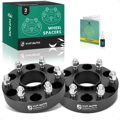 2 Pcs 1.5 inches Black 6x5.5 to 6x5.5 inches Wheel Spacers M14x1.5 78.1mm