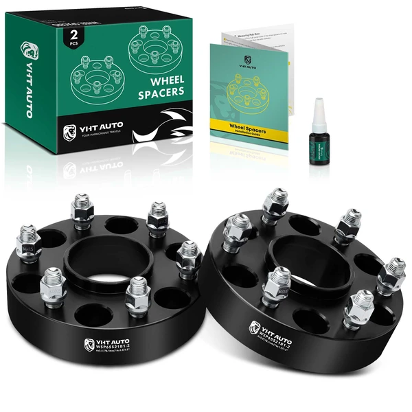 2 Pcs 1.5 inches Black 6x5.5 to 6x5.5 inches Wheel Spacers M14x1.5 78.1mm for 1999-2000 2002-2022 Cadillac Escalade