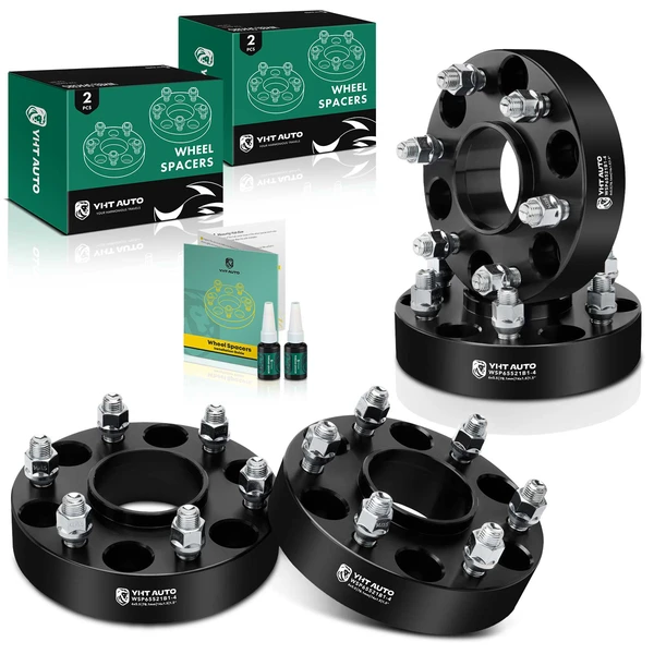 4 Pcs 1.5 inches Black 6x5.5 to 6x5.5 inches Wheel Spacers M14x1.5 78.1mm for 1999-2022 Chevrolet Silverado 1500