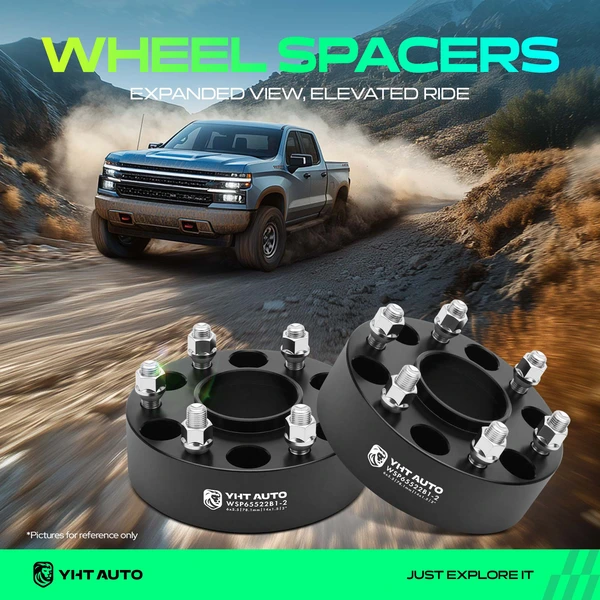 2 Pcs 2 inches Black 6x5.5 to 6x5.5 inches Wheel Spacers M14x1.5 78.1mm for 1999-2000 2002-2022 Cadillac Escalade