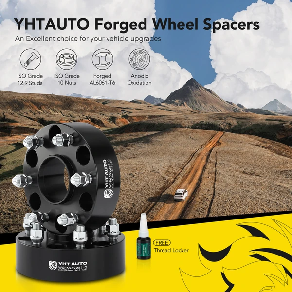 2 Pcs 2 inches Black 6x5.5 to 6x5.5 inches Wheel Spacers M14x1.5 78.1mm for Chevy Silverado 1500