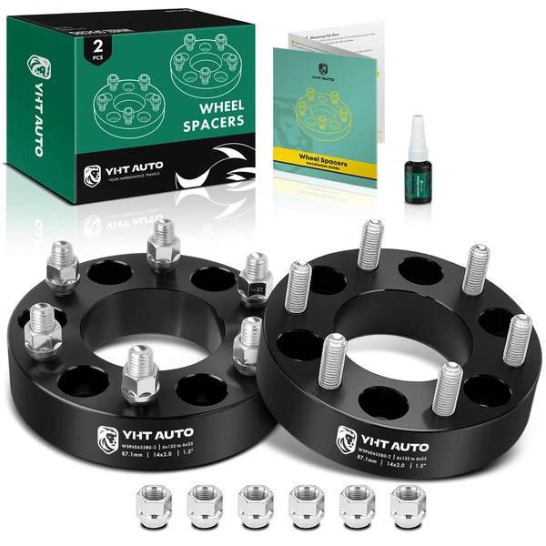 2 Pcs 6x135 to 6x5.5 Wheel Adapter 14x2.0 inch 87.1mm 1.5 inch for Ford F-150 Lincoln 6-Lug