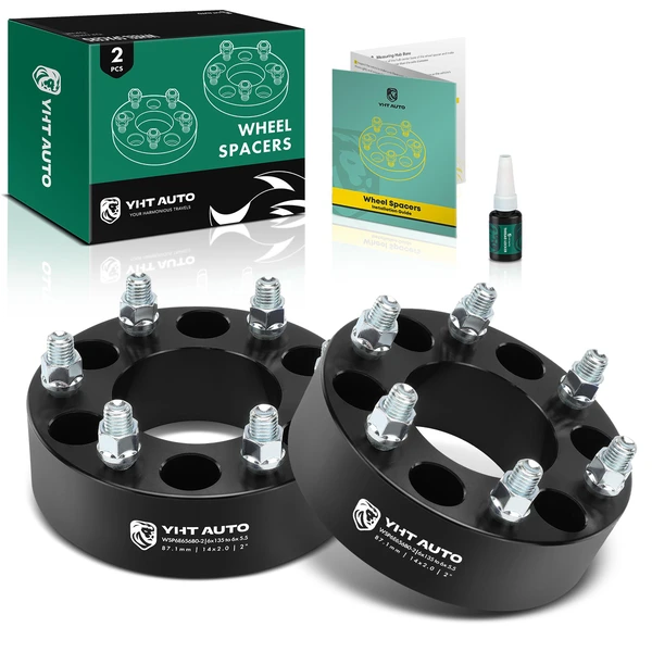 2 Pcs 6x135mm to 6x5.5 inch Wheel Adapter 14x2.0 inch 87.1mm 2 inch for 2003-2014 Ford Expedition