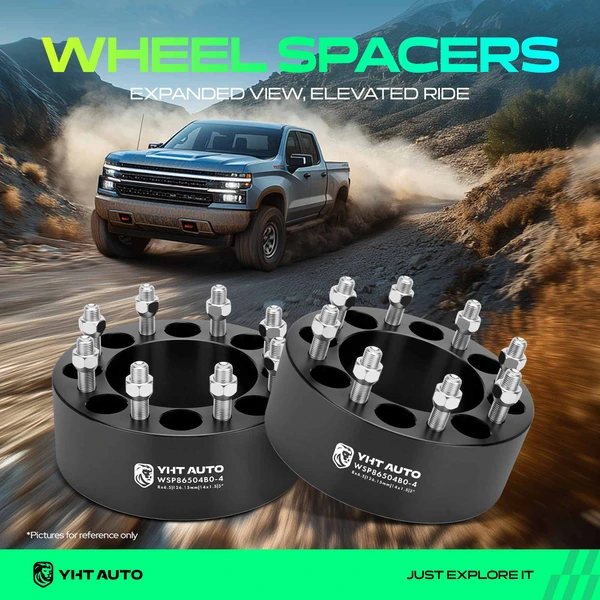 4 Pcs 3 inches Black 8x6.5 to 8x6.5 inches Wheel Spacers M14x1.5 126.15mm for 1988-1998 GMC C3500