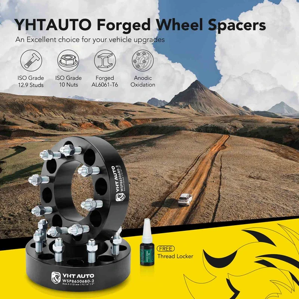 2 Pcs 2 inches Black 8x6.5 to 8x6.5 inches Wheel Spacers 0.5625 Inches 121mm for 2011-2012 Ram 2500