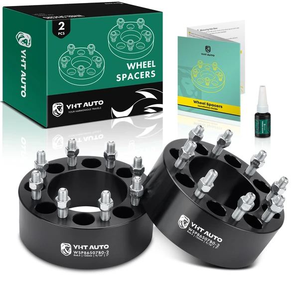 2 Pcs 3 inches Black 8x6.5 to 8x6.5 inches Wheel Spacers 0.5625 inch 125mm for 2011-2014 Ram 3500