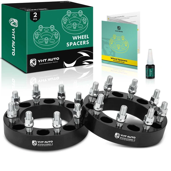 2 Pcs 1.5 inches Black 8x6.5 to 8x6.5 inches Wheel Spacers 0.5625 inch 126.15mm for 2011 Ram 2500