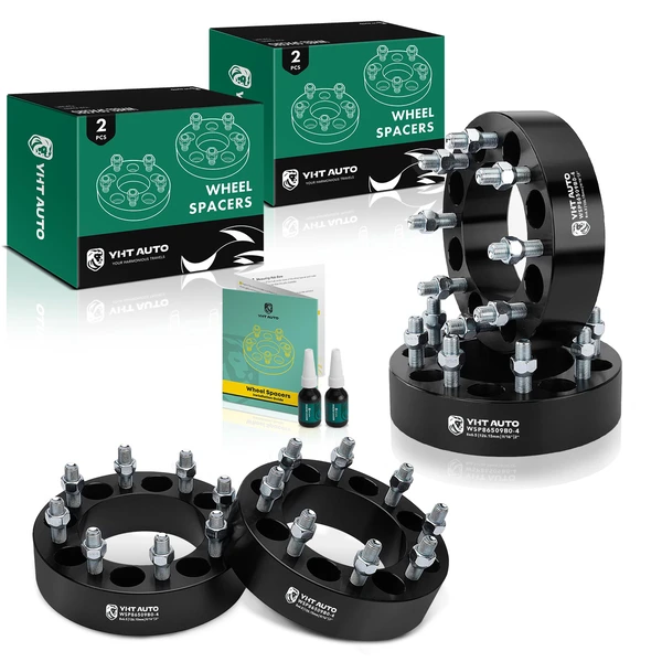 4 Pcs 2 inches Black 8x6.5 to 8x6.5 inches Wheel Spacers 0.5625 inch 126.15mm for 1990 Dodge W250