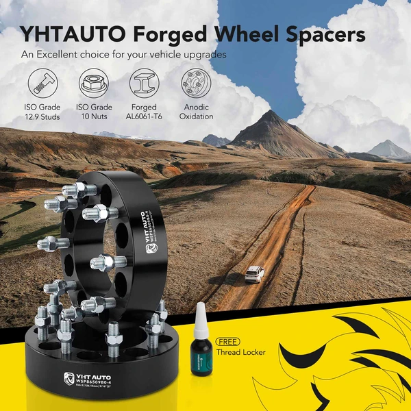 4 Pcs 2 inches Black 8x6.5 to 8x6.5 inches Wheel Spacers 0.5625 inch 126.15mm for 1990 Dodge W250