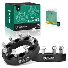 2 Pcs 1.5 inches Black 8x6.5 to 8x6.5 inches Wheel Spacers M14x1.5 126.15mm for 1988-1998 GMC K3500