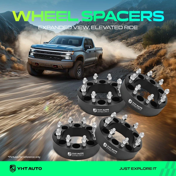 4 Pcs 2 inches Black 8x6.5 to 8x6.5 inches Wheel Spacers 0.5625 Inches 130mm for Ford F-250 Dodge Ram 2500