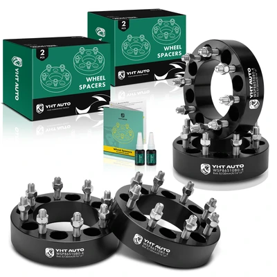 4 Pcs 2 inches Black 8x6.5 to 8x6.5 inches Wheel Spacers 0.5625 Inches 130mm