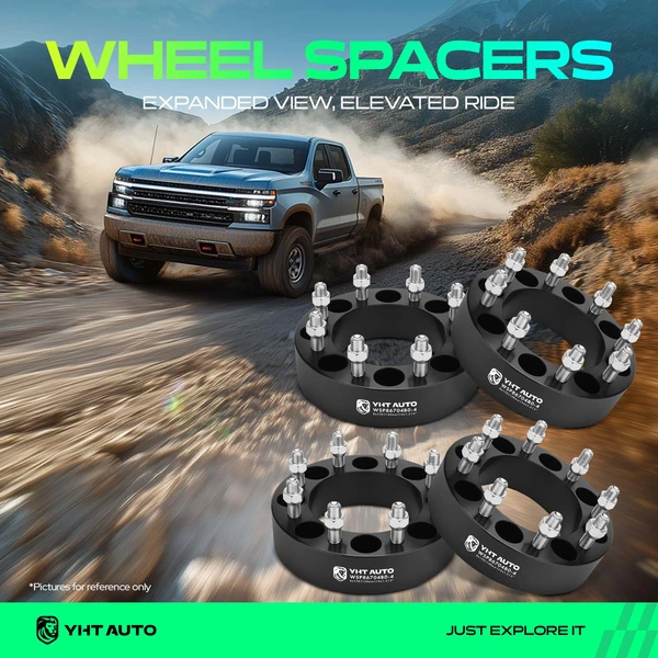 4 Pcs 2 inches Black 8x6.69 to 8x6.69 inches Wheel Spacers M14x1.5 130mm for Ford F-250
