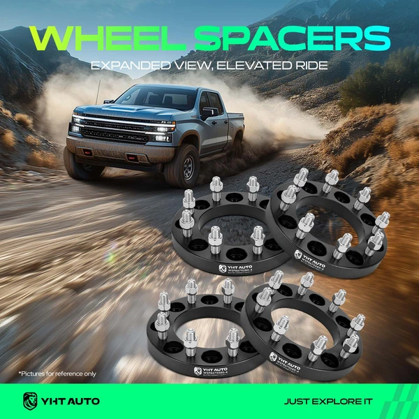 4 Pcs 1 inches Black 8x6.69 to 8x6.69 inches Wheel Spacers M14x2 125mm for 2000-2002 Ford Excursion