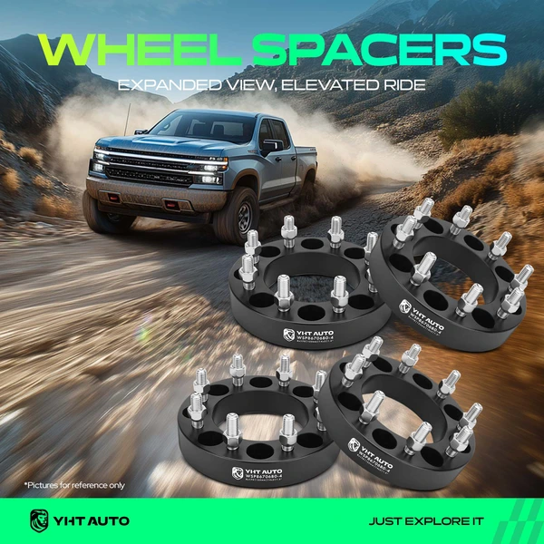 4 Pcs 1.5 inches Black 8x6.69 to 8x6.69 inches Wheel Spacers M14x2 125mm for Ford Excursion