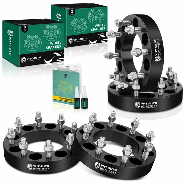 4 Pcs 1.5 inches Black 8x6.69 to 8x6.69 inches Wheel Spacers M14x2 125mm for 2000-2002 Ford Excursion