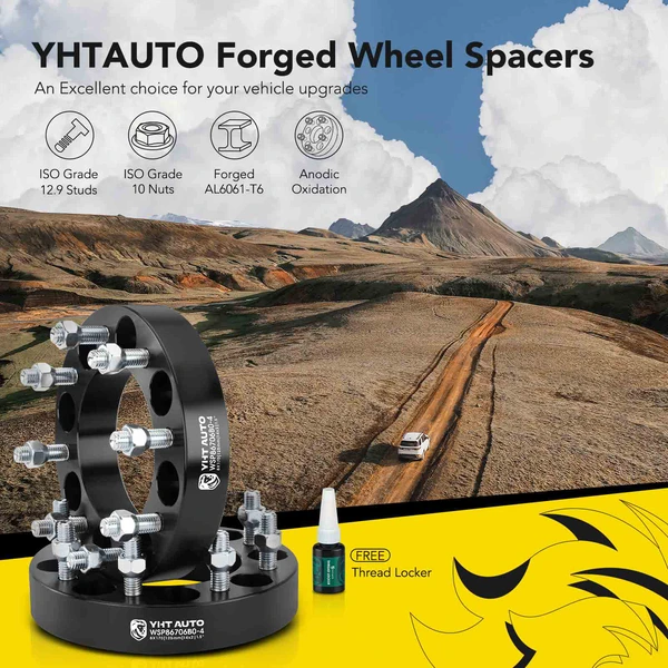 4 Pcs 1.5 inches Black 8x6.69 to 8x6.69 inches Wheel Spacers M14x2 125mm for 2000-2002 Ford Excursion