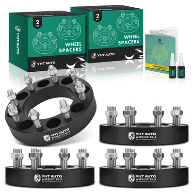 4 Pcs 1.5 inches Black 8x6.69 to 8x6.69 inches Wheel Spacers M14x1.5 125mm