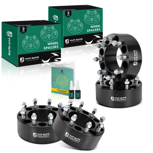 4 Pcs 3 inches Black 8x6.69 to 8x6.69 inches Wheel Spacers M14x1.5 125mm for 2003-2023 Ford F-250 Super Duty