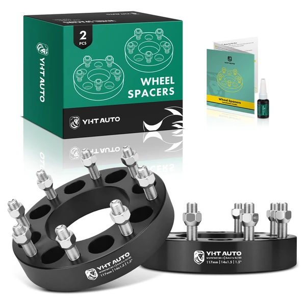 2 Pcs 1.5 inches Black 8x6.5 to 8x7.086 inches Wheel Adapters M14x1.5 117mm for 1988-1998 Chevrolet C3500