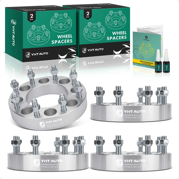 4 Pcs 1.5 inches Silver 8x6.5 to 8x7.086 inches Wheel Adapters M14x1.5 117mm for 1988-1998 GMC K3500