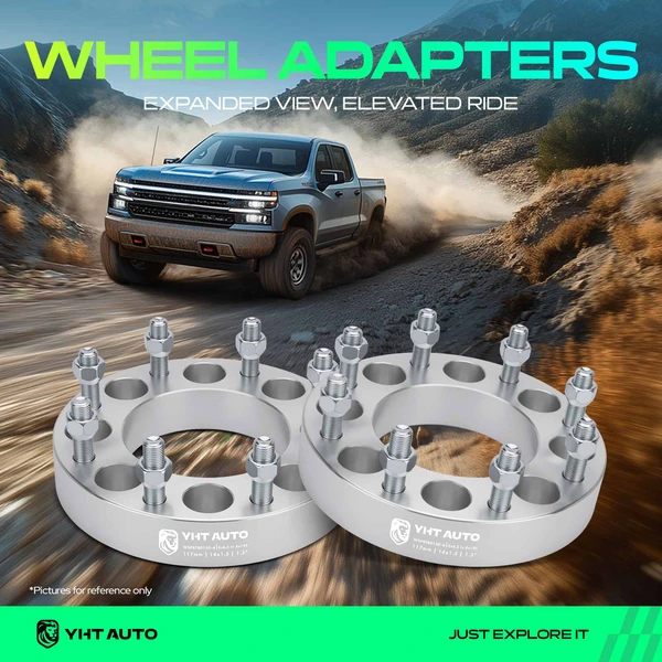 4 Pcs 1.5 inches Silver 8x6.5 to 8x7.086 inches Wheel Adapters M14x1.5 117mm for 1988-1998 GMC K3500