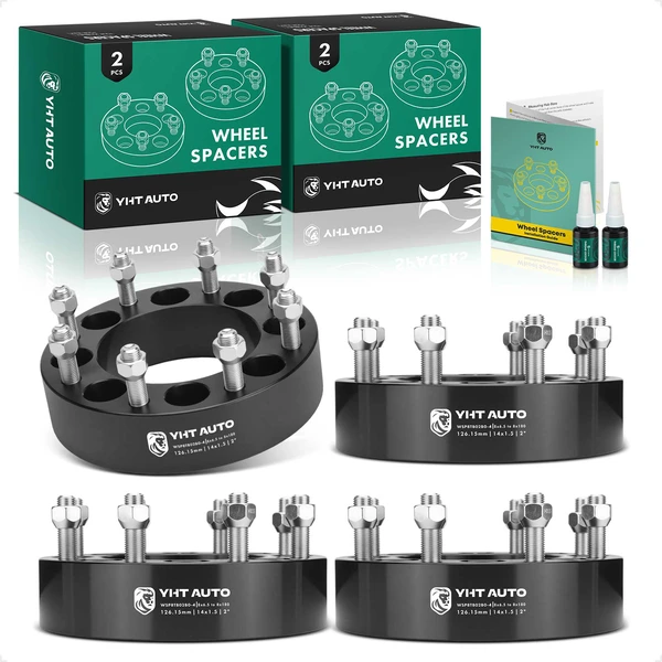 4 Pcs 2 inches Black 8x6.5 to 8x7.086 inches Wheel Adapters M14x1.5 126.15mm for 1988-1998 GMC K3500