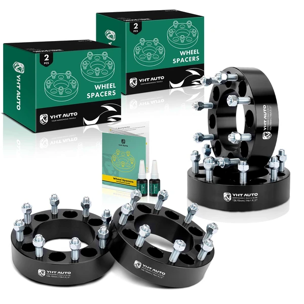 4 Pcs 2 inches Black 8x6.5 to 8x7.086 inches Wheel Adapters M14x1.5 126.15mm for Chevrolet K2500