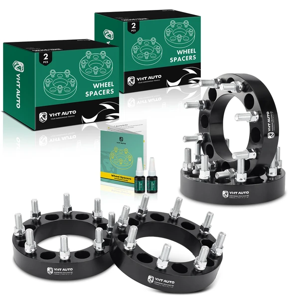 4 Pcs 1.5 inches Black 8x6.5 to 8x7.086 inches Wheel Adapters M14x1.5 130mm for 2002-2003 2005 Chevrolet Silverado 1500