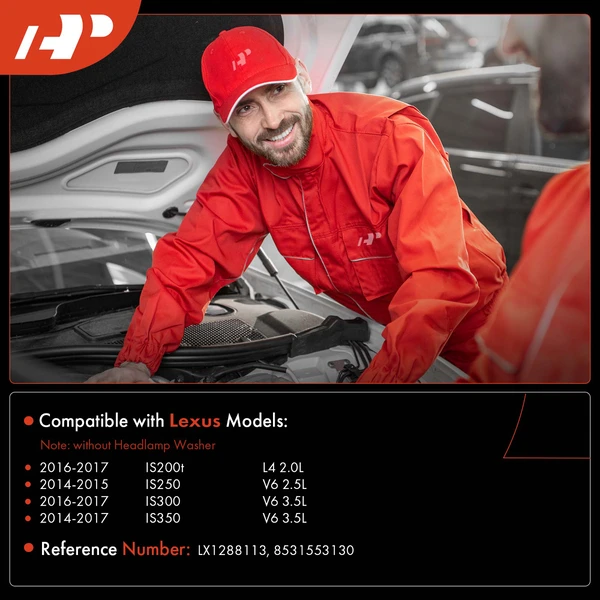 Windshield Washer Fluid Reservoir with Cap & Pump for Lexus IS200t 2016-2017 IS250