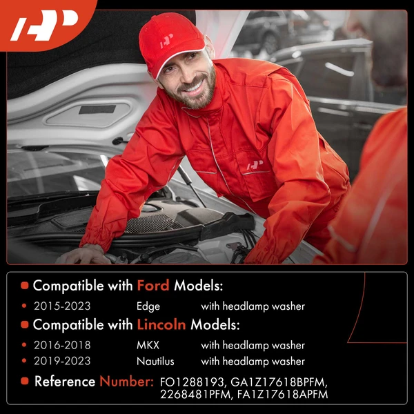 Windshield Washer Reservoir Tank with Pump Neck Cap Sensor Hose Bracket for Ford