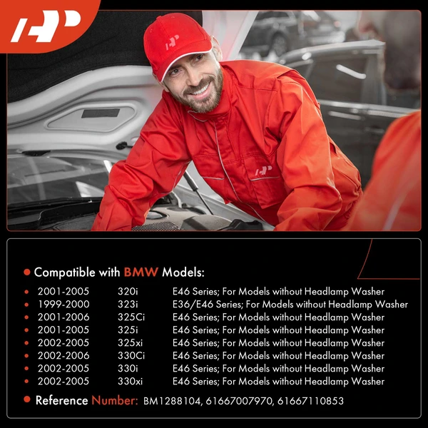 Windshield Washer Reservoir with Pump & Sensor & Cap for BMW 320i 323i 325Ci 325i