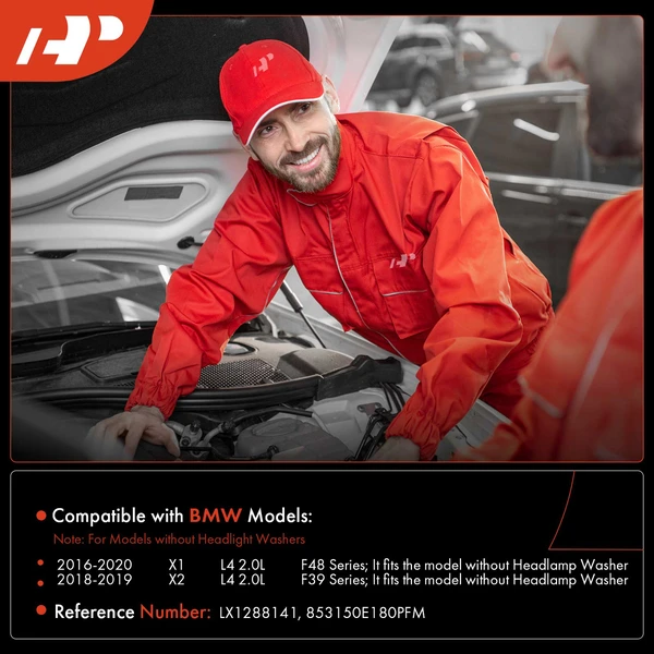 Windshield Washer Reservoir with Cap & Pump for BMW X1 F48 2016-2020 X2 F39 2018-2019