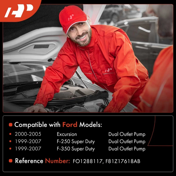 Windshield Washer Reservoir with Cap & Pump for Ford F-250 Super Duty Excursion