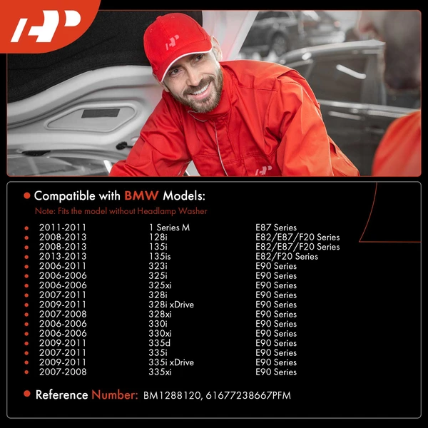 Windshield Washer Reservoir with Pump Cap Sensor Filler Neck Hose for BMW 323i