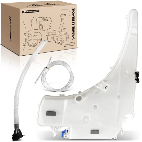 Windshield Washer Reservoir with Pump Cap Sensor Hose Inlet for 2007-2011 BMW 335i