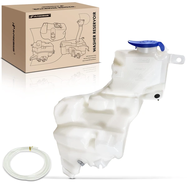 Windshield Washer Reservoir with Pump & Cap & Sensor & Filler Neck for Ford F-150