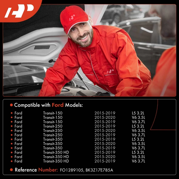 Windshield Washer Fluid Reservoir with Cap & Bracket for Ford Transit-150 2015-2020